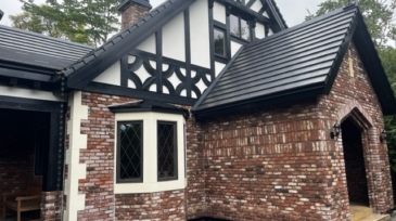 レンガの塗装完了後