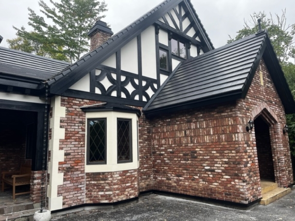 レンガの塗装完了後