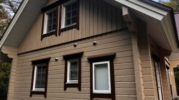 軽井沢　ログハウス塗り替え施工完了