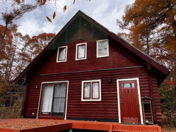 軽井沢別荘　ログハウス塗り替え工事